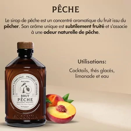 Pêche - Sirop brut BIO 40cl-
