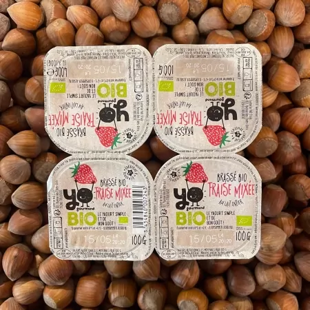 Yaourt brassé BIO fraise mixée 4x100g-